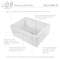 Alfi Brand 24" White Smooth Thick Wall Fireclay Sgl Bowl Farm Sink AB2418SB-W - alternate 10